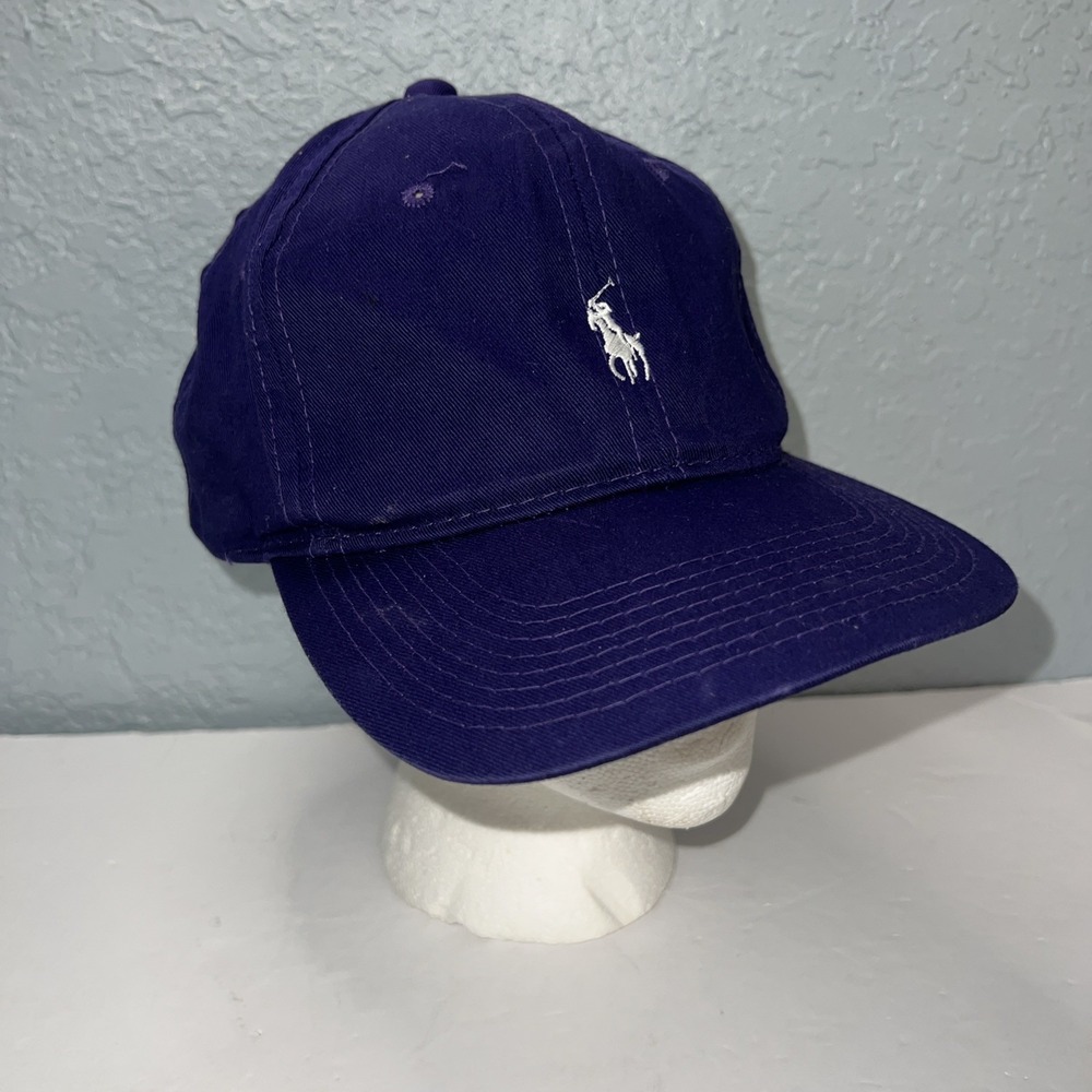 Polo Ralph Lauren Snap Hat Purple With White Pony Adjustable Good Condition